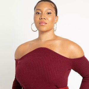 NWT Eloquii Shaped Neckline Off The Shoulders Sweater Size 18/20